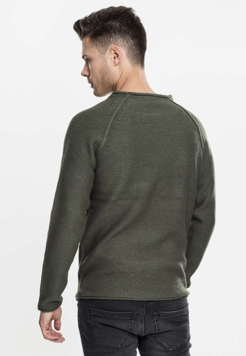 Urban Classics Pullover Raglan Wideneck Sweater Olive Hoodies Sweatshirts Herren Lifestyle kustom kult