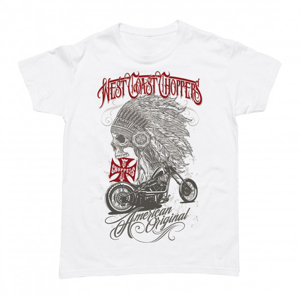 WCC West Coast Choppers T-Shirt Chief Solid White