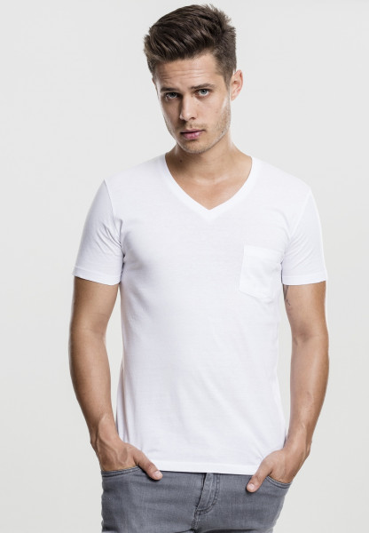 Urban Classics T-Shirt V-Neck Pocket Tee White