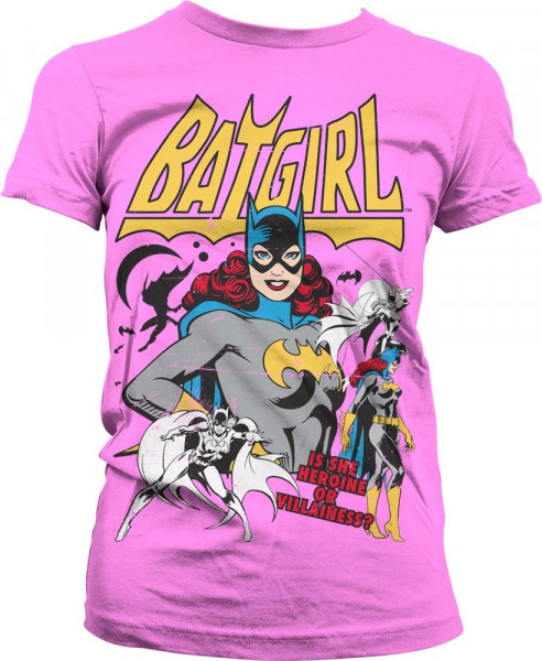 Batgirl Hero Or Villain Girly Tee Damen T-Shirt Pink