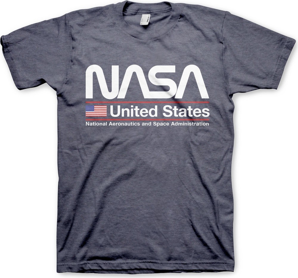 NASA United States T-Shirt Blau-Heather - Herren / Unisex