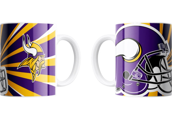 Minnesota Vikings Jumbo-Tasse „Helmet“ 450ml American Football NFL Lila-450ml