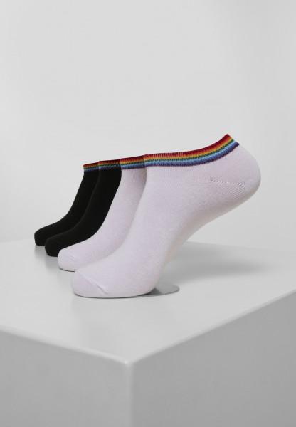Urban Classics Socks Rainbow Socks No Show 4-Pack Black/White