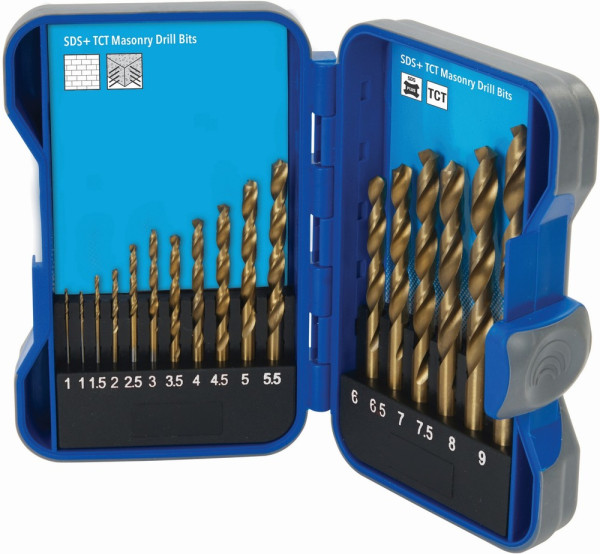 Silverline Bohrer HSS-Titanium-Bohrer, 17-tlg. Satz 1–9 mm