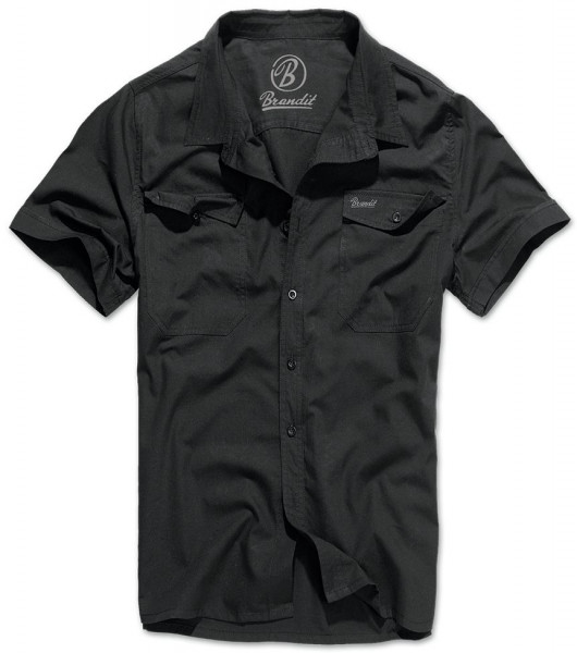 Brandit Hemd Roadstar Shirt, 1/2 Sleeve in Black