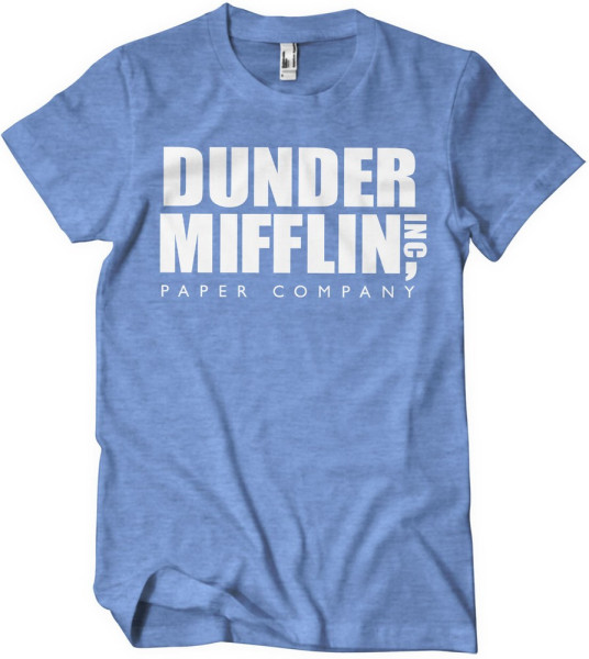 The Office Dunder Mifflin Inc. Logo T-Shirt Blue-Heather