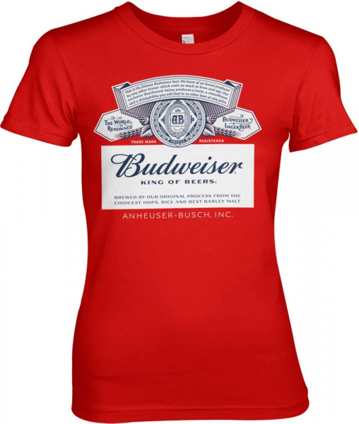 Budweiser Label Girly Tee Damen T-Shirt Red