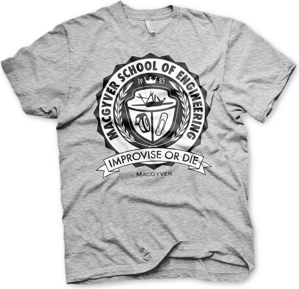 MacGyver School Of Engineering T-Shirt Heather-Grau - Herren / Unisex