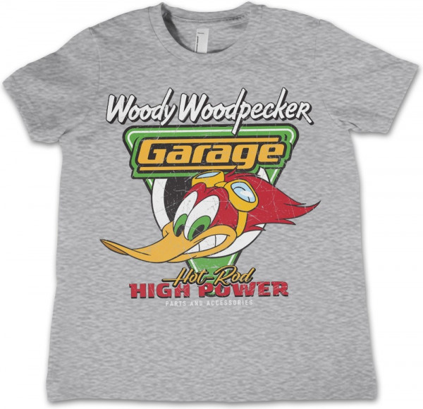 Woody Woodpecker Garage Kids Tee Kinder T-Shirt Heather-Grey