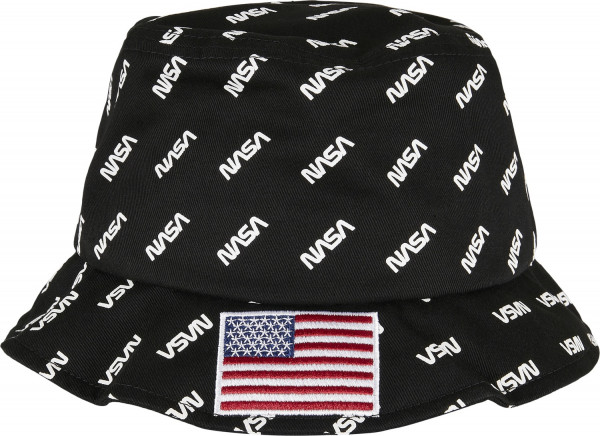 Mister Tee Cap NASA Allover Bucket Hat Black