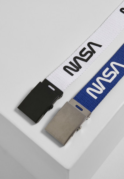 Mister Tee Belt NASA Belt 2-Pack extra long Blue/White