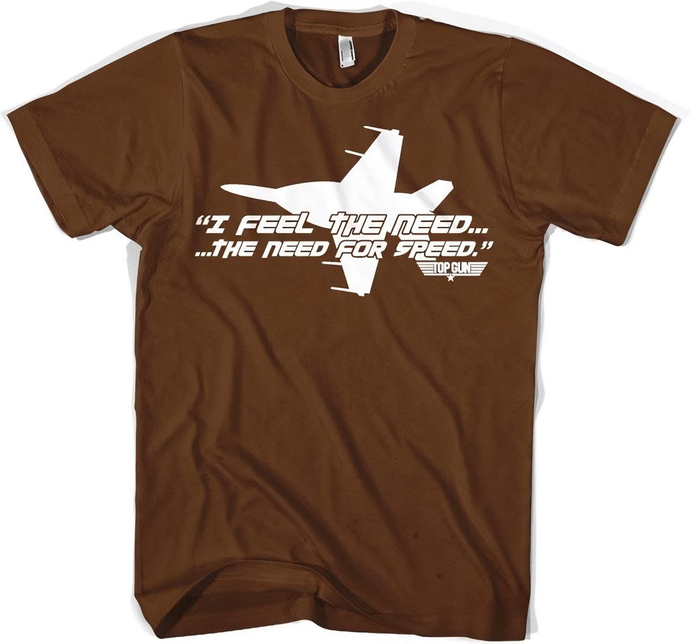 Top Gun I Feel The Need For Speed T-Shirt Braun - Herren / Unisex