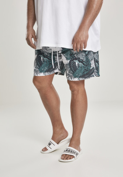 Urban Classics Badehose Pattern Swim Shorts Palm Leaves