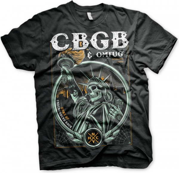CBGB Statue of Underground Rock T-Shirt Black