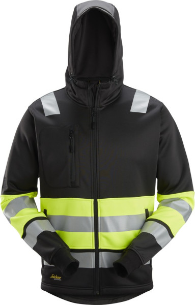 Snickers Warnschutzjacke High-Vis, Reißverschluss Jacke, Kl. 1 Schwarz/High-Vis Gelb