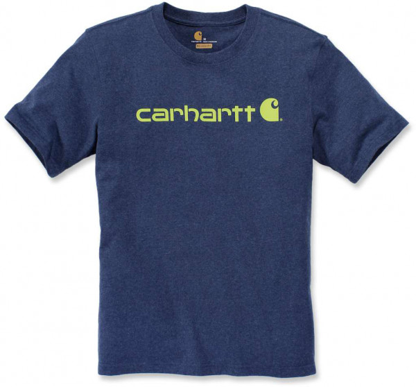 Carhartt Herren T-Shirt Core Logo T-Shirt S/S Dark Cobalt Blue Heather