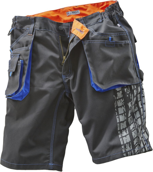 Terrax Workwear Arbeits-Short Schwarz/Royal/Orange