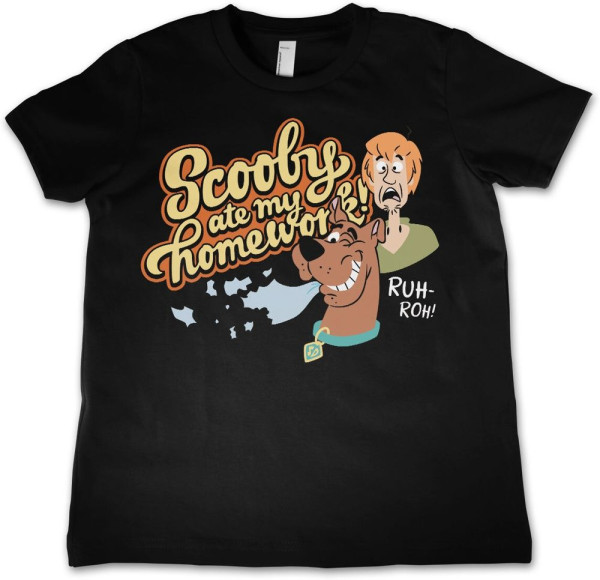 Scooby-Doo T-Shirt Scooby Ate My Homework Kids T-Shirt WB-12-SBD005-DTF031