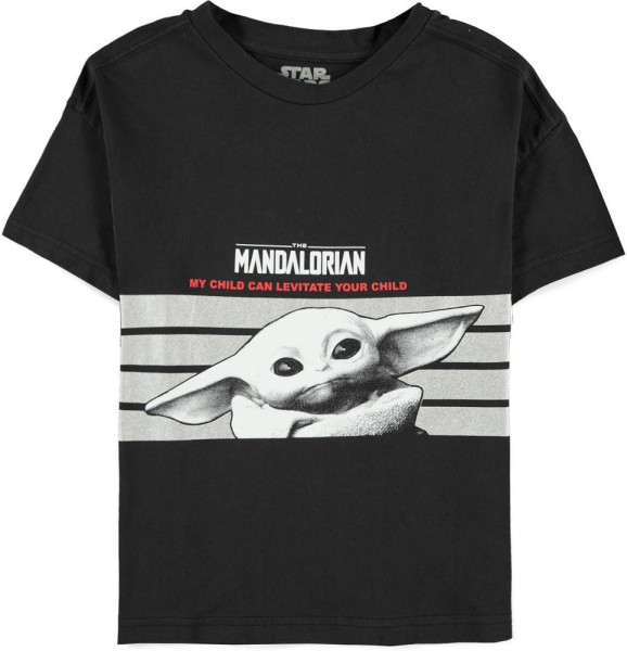 The Mandalorian - The Child Girls Short Sleeved T-shirt Black