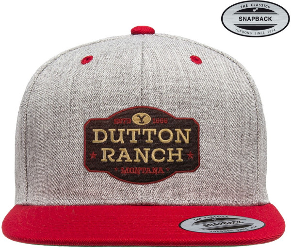 Yellowstone Dutton Ranch Premium Snapback Cap Heather-Grey-Red