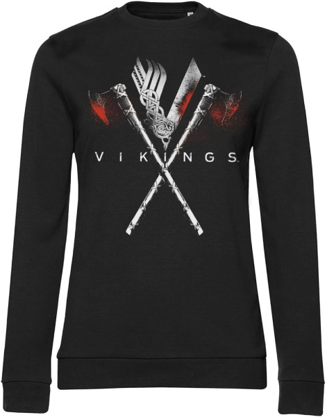 Vikings Axes Girly Sweatshirt Damen Black