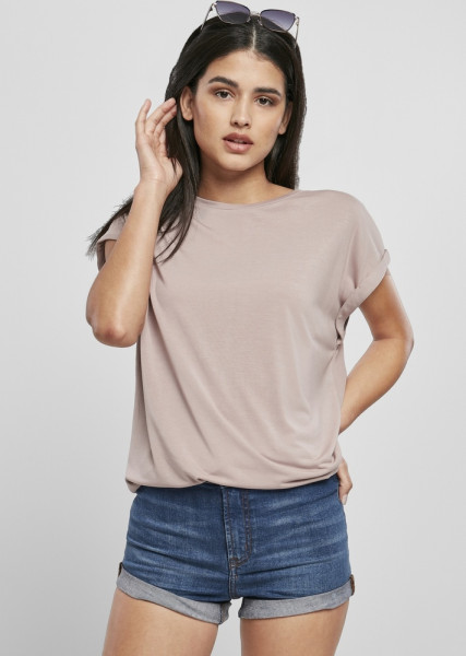 Urban Classics Damen T-Shirt Ladies Modal Extended Shoulder Tee Duskrose
