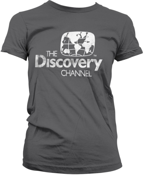 Discovery Channel Damen Distressed Logo Girly Tee DC-5-DC001-H81-13