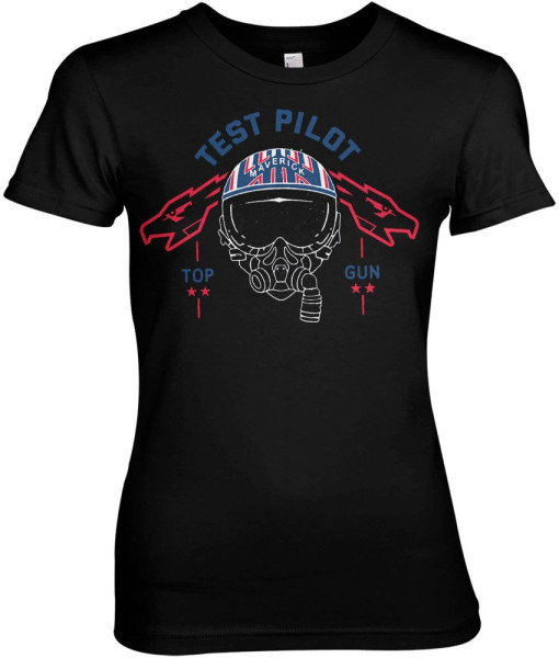 Top Gun Test Pilot Girly Tee Damen T-Shirt Black