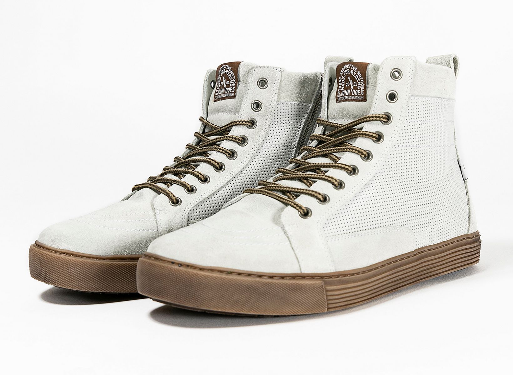 John Doe Motorrad Schuh Neo Weiß/Braun - Herren / Unisex