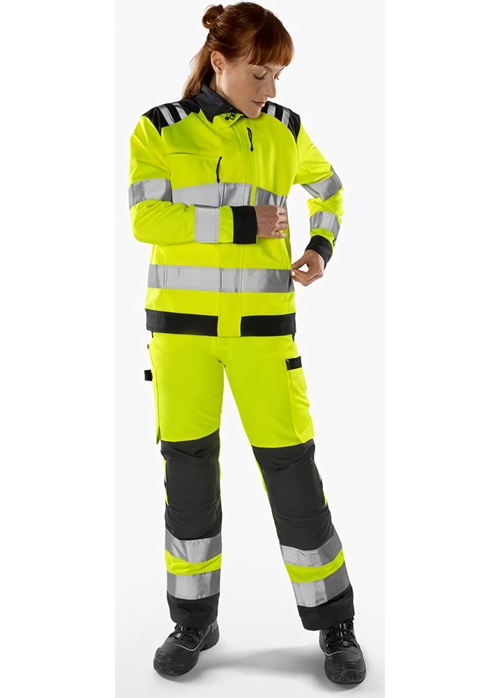 Fristads High Vis Grün Jacke Damen Kl. 3 4068 GPLU Warnschutz-Orange/Grau - Damen