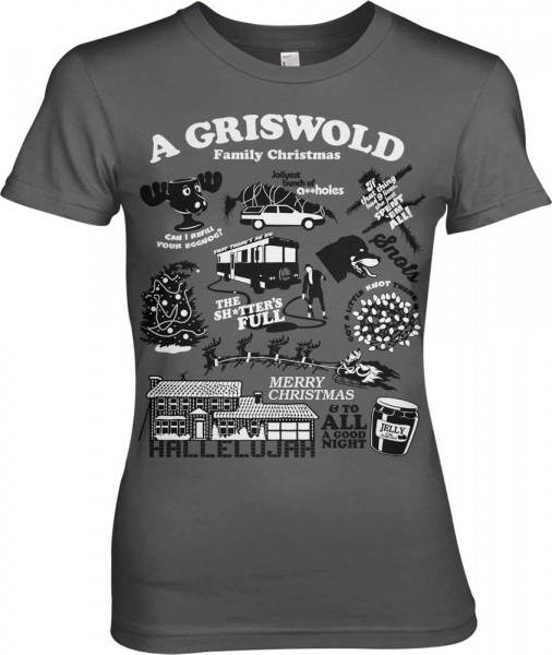 National Lampoon's Christmas Vacation Icons Girly Tee Damen T-Shirt Dark-Grey