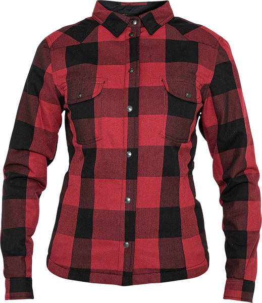 John Doe Damen Motorrad Hemd Motoshirt Women Black/Red