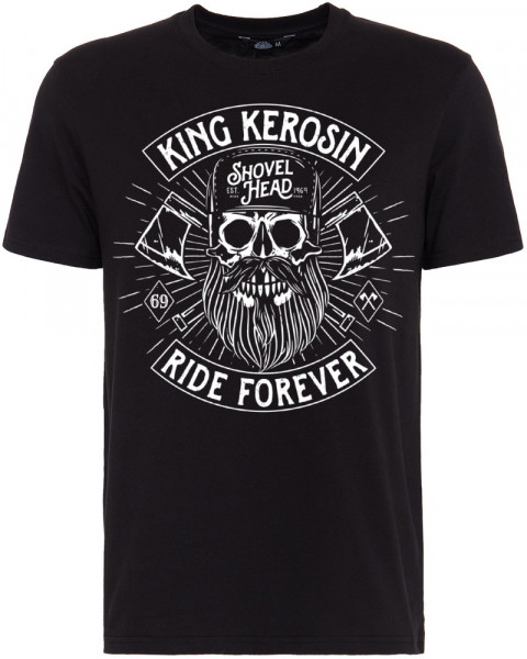 King Kerosin Shirt mit Frontmotiv in Skull-Optik KK5195353078 Black