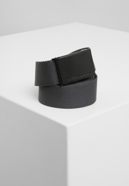 Urban Classics Gürtel Canvas Belts Charcoal/Black