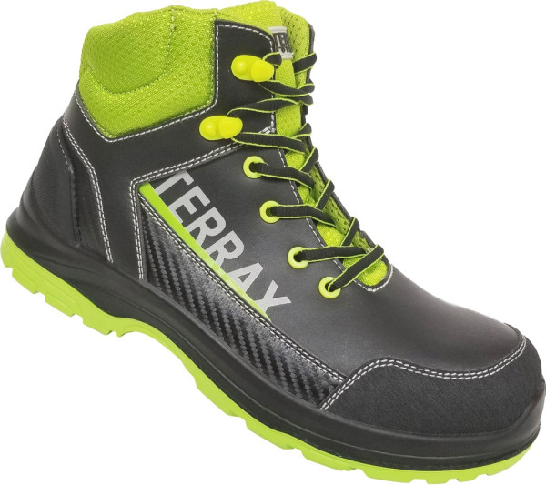 Terrax Workwear Sicherheits Stiefel Schwarz/Limette