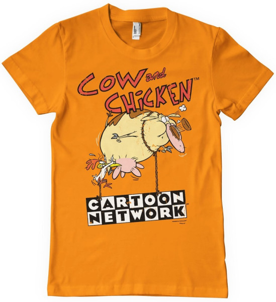 Cow And Chicken Balloon T-Shirt Orange