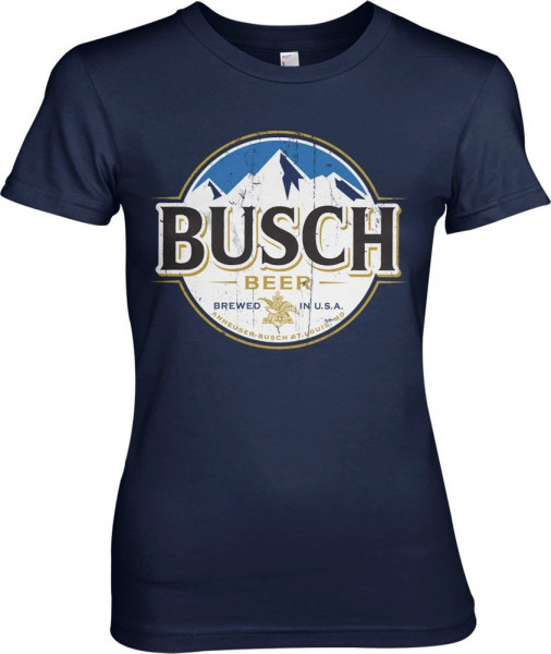 Busch Beer Vintage Label Girly Tee Damen T-Shirt Navy