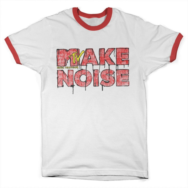 Make Noise MTV Ringer Tee T-Shirt White-Red