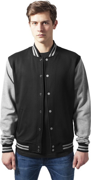 Urban Classics College Jacket 2-tone College Sweatjacket Black/Grey