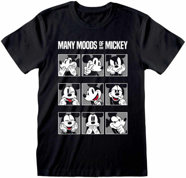 Mickey Mouse Many Moods Of Mickey (Unisex) T-Shirt Black