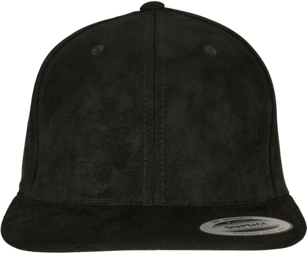 Flexfit Cap Suede Leather Snapback Black