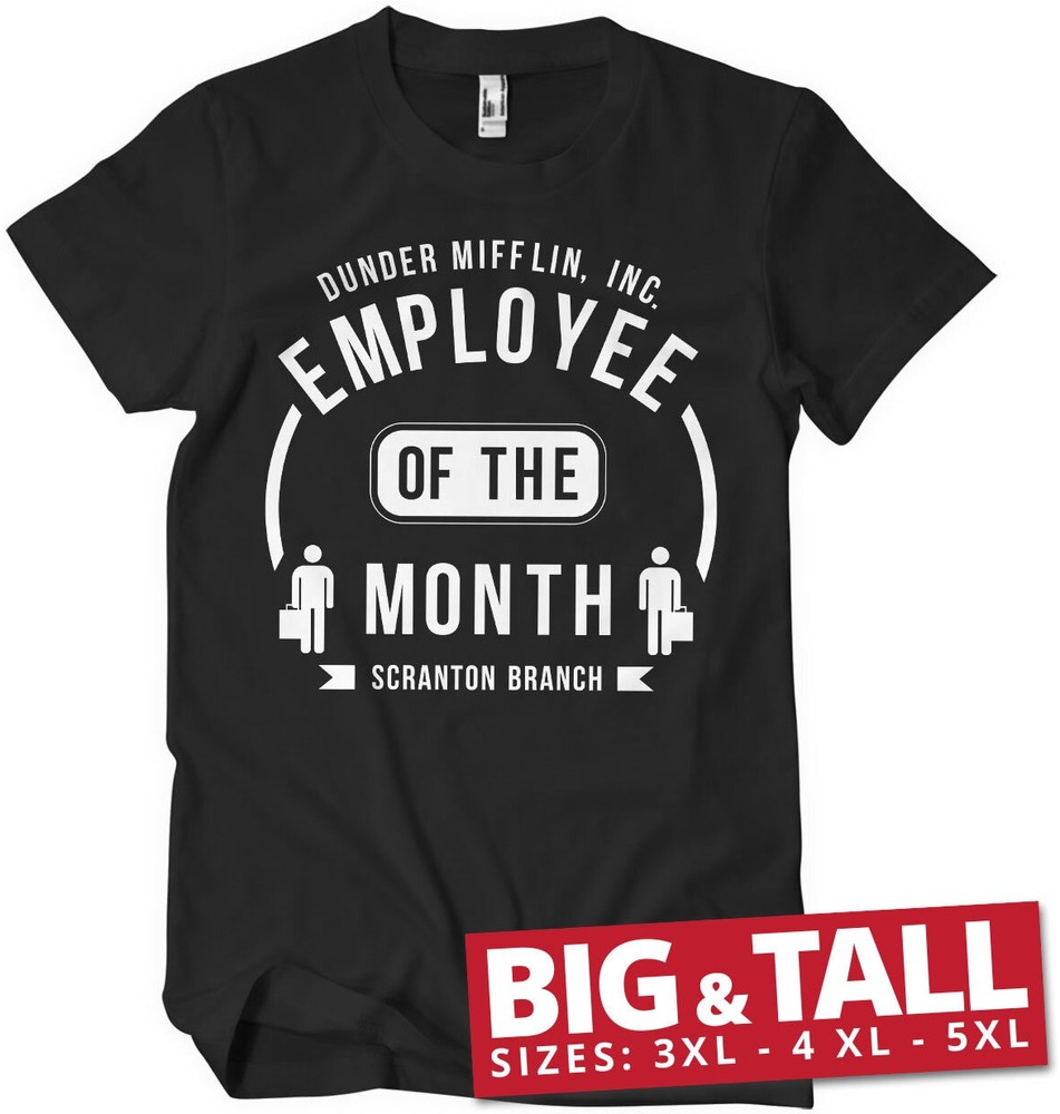 The Office Dunder Mifflin Employee Of The Month Big & Tall T-Shirt Schwarz - Herren / Unisex