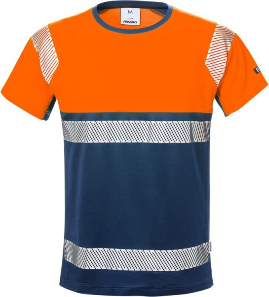 Fristads Warnschutz T-Shirt High Vis T-Shirt, Kl. 1 7518 THV Warnschutz-Orange/Marine