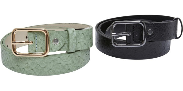 Urban Classics Damen Gürtel Ostrich Synthetic Leather Belt 2-Pack