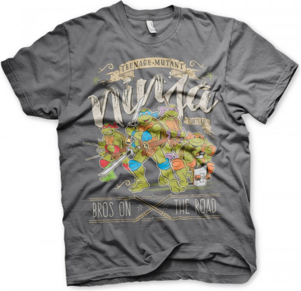 Teenage Mutant Ninja Turtles TMNT Bros On The Road T-Shirt Dark-Grey