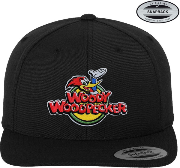 Woody Woodpecker Classic Logo Premium Snapback Cap Black