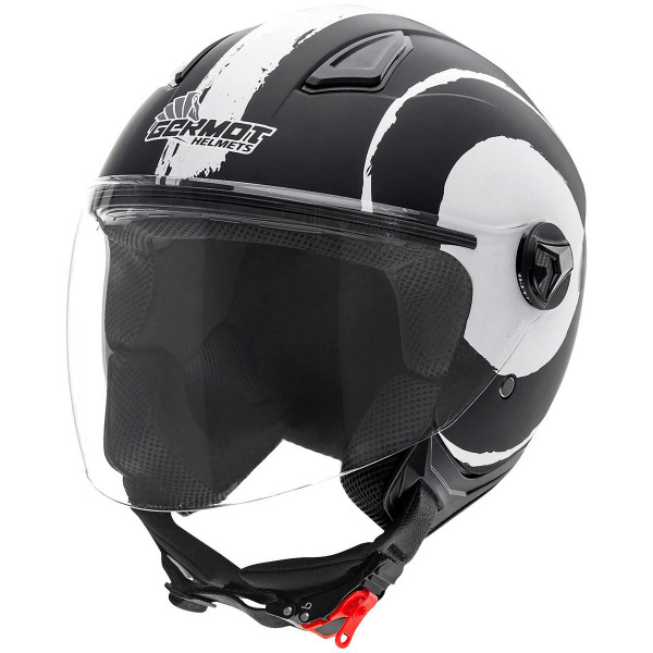 Germot Motorrad Helm GM 196 Jethelm matt Black/White