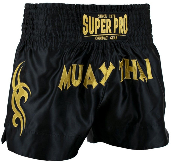 Super Pro Combat Gear Thaiboxing Short Fighter Schwarz/Gold