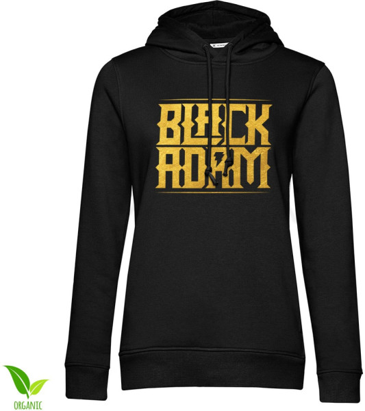 Black Adam Gold Logo Girls Hoodie Damen Black
