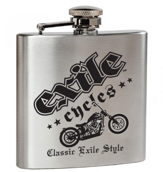 Exile Flask Stainless Steel Hip Flask Bike Silver